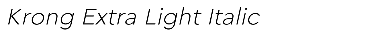 Krong Extra Light Italic